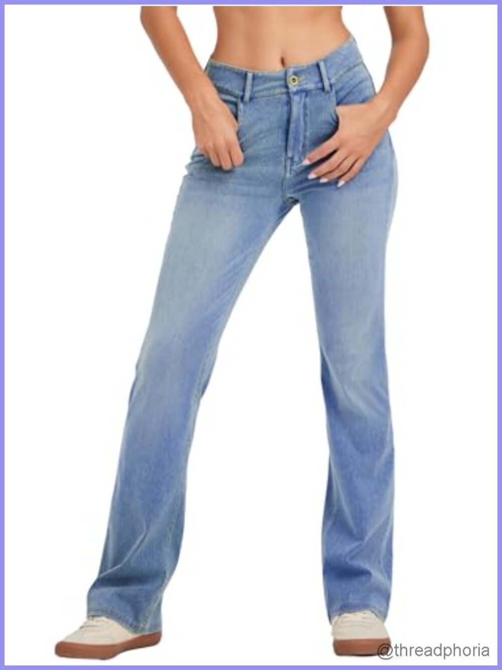 High Stretch Yoga Jeans Skinny Bootcut Zipper Pocket Women's